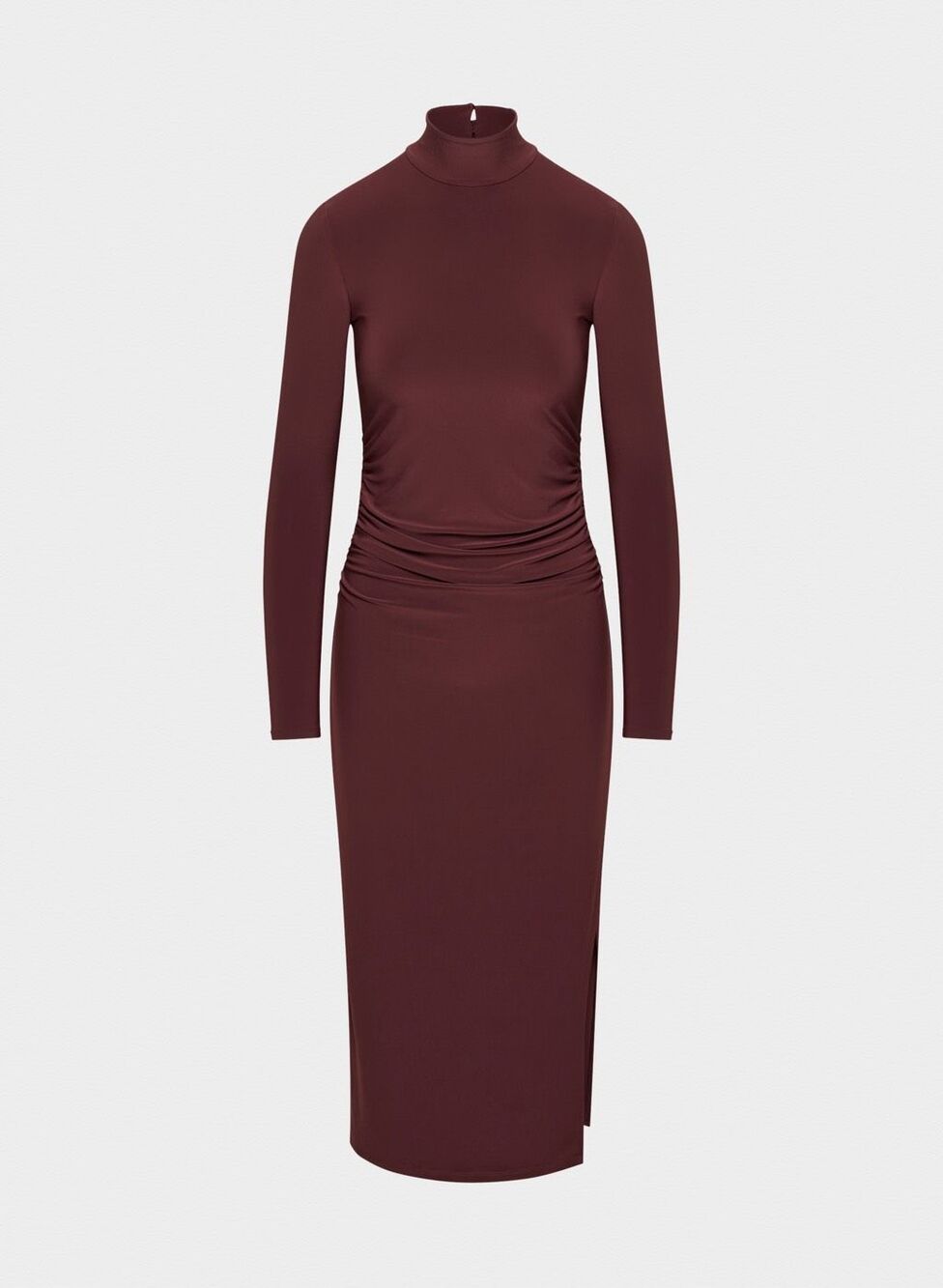 Aritzia $110 Wilfred Womens Mock Neck Remedy Long Sleeve Dress Sumac Burgundy S